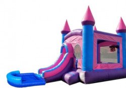 Pink & Purple Bounce House Combo Wet / Dry