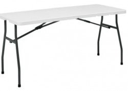 5ft white/ off-white Folding Table-Ozark Trail